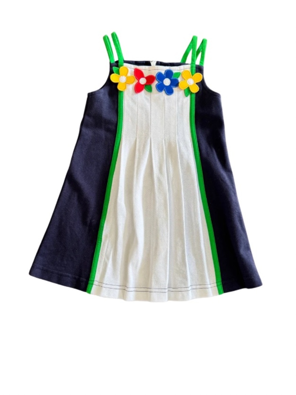 🌼💙 Florence Eiseman Appliqué Flower Pique Dress 4T 💙🌼